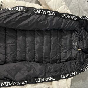 Calvin Klein Black Puffer Jacket with Logo Detail